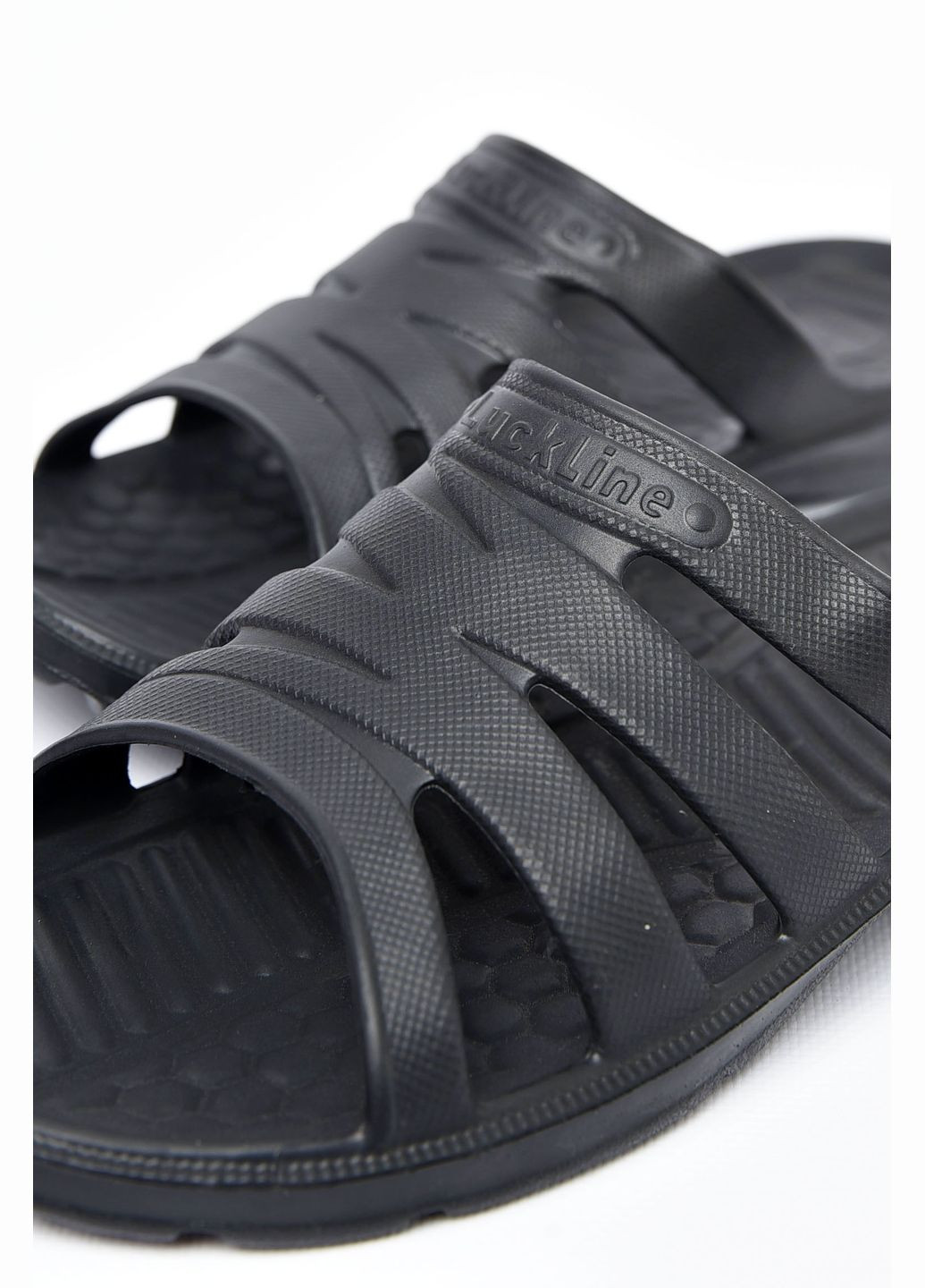 Темно-синие пляжные шлепки подростковые пена черного цвета Let's Shop