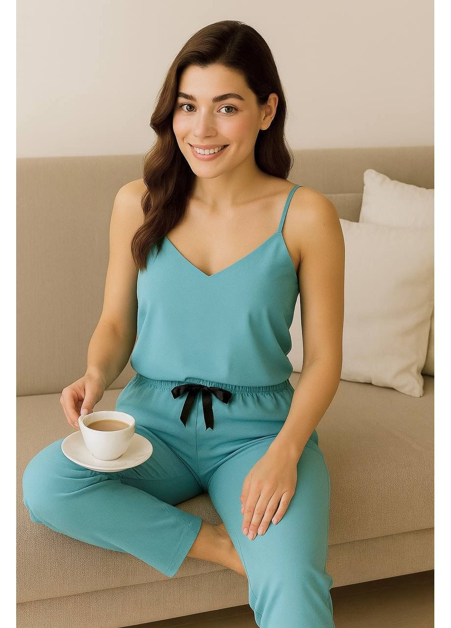 Лаймовая всесезон пижама женская майка и штаны майка + брюки Exclusive