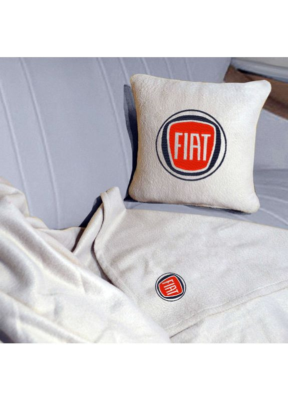 Подушка и плед в автомобиль с вышивкой логотипа "FIAT" No Brand (369717330)