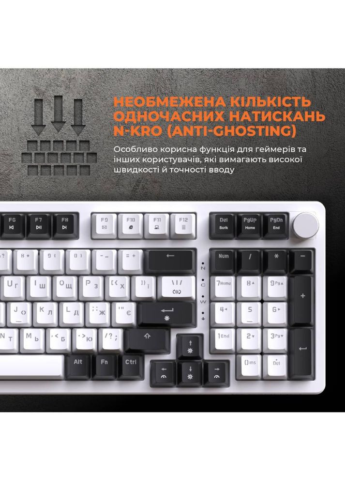 Клавиатура MK170W HotSwap Red Swich RGB White (MK170W) GAMEPRO (306732178)