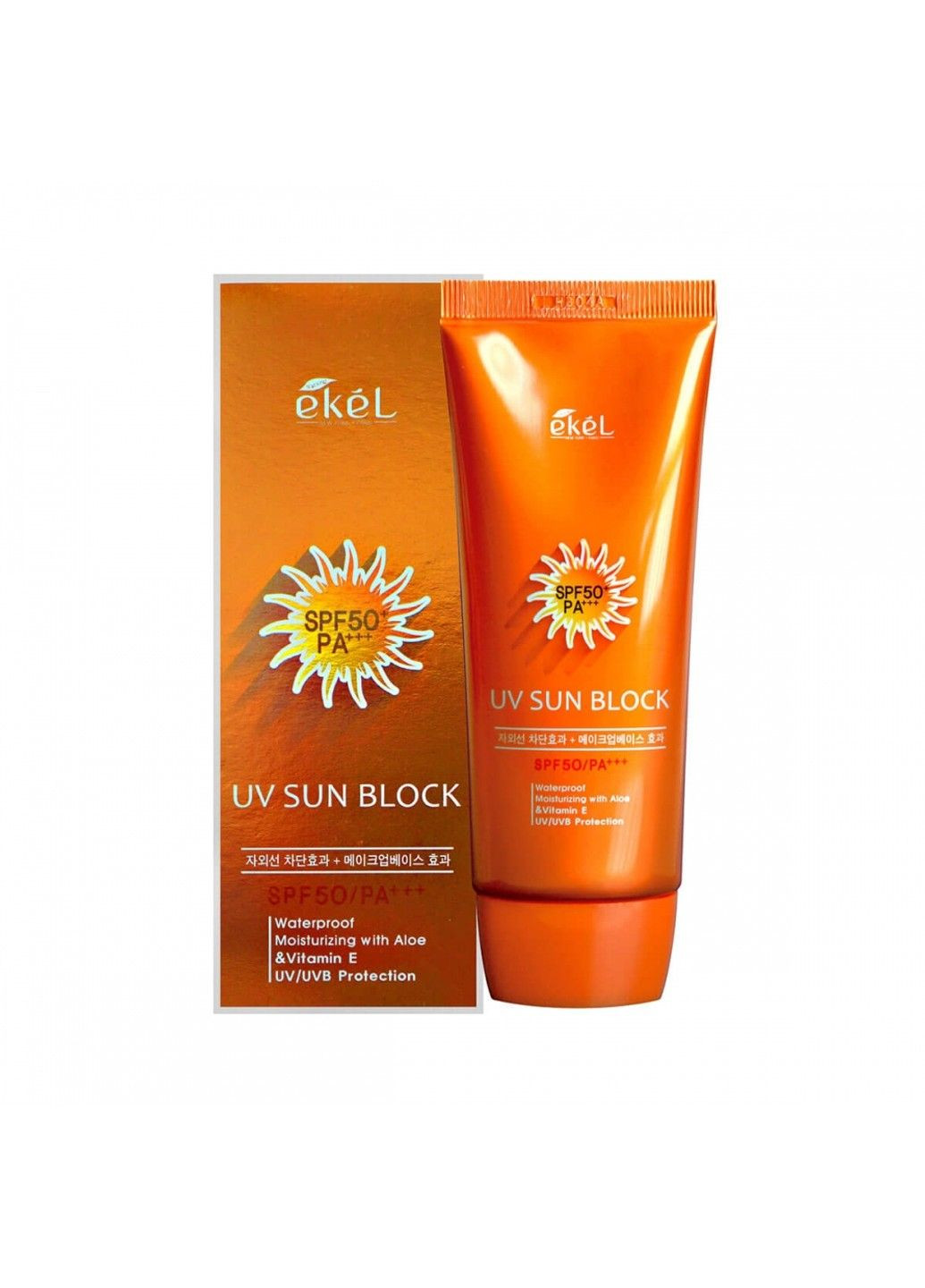 Ekel Крем сонцезахисний водостійкий для обличчя з алое екстрактом UV Sun Block Cream SPF50PA 70ml — Крем, Південна Корея (298054364)