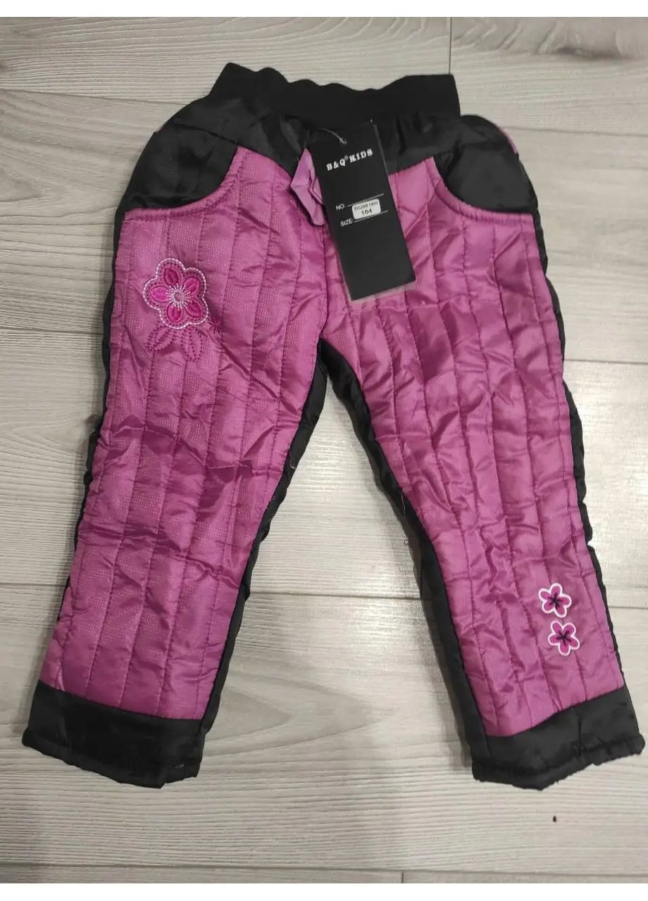 Дитячі зимові утеплені штани для дівчинки з плащової тканини з вишивкою No Brand (363553239)