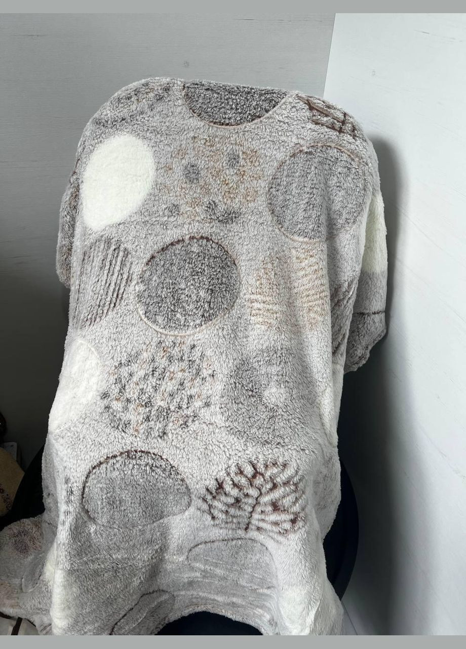 Плед мягкий пушистый с узором круги 150 см х 200 см Серый (П4К2110-010) No Brand (308754810)