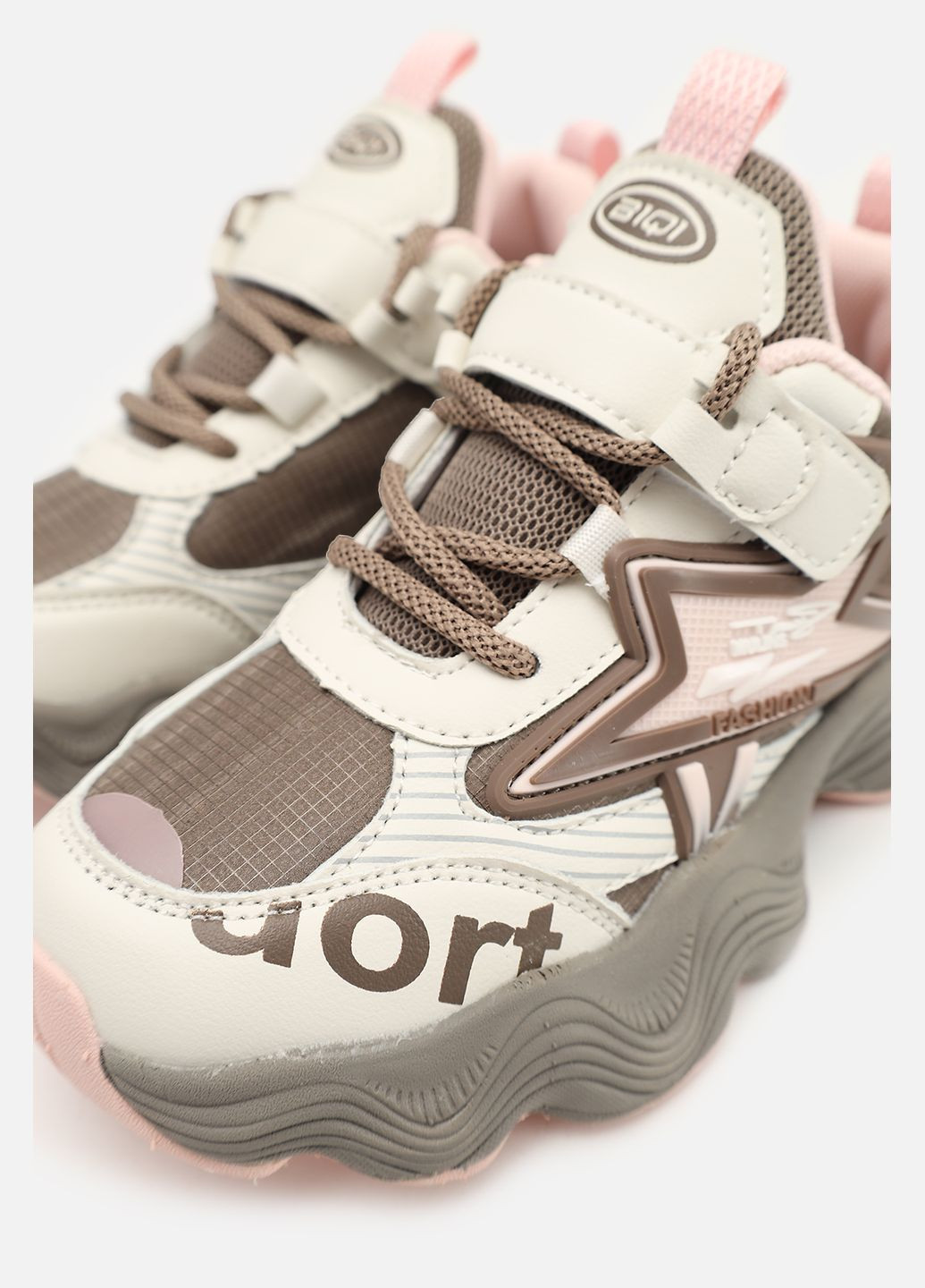 Коричневі осінні кросівки для дівчинки, на пласкій підошві колір коричневий cb-00273845 Kimboo