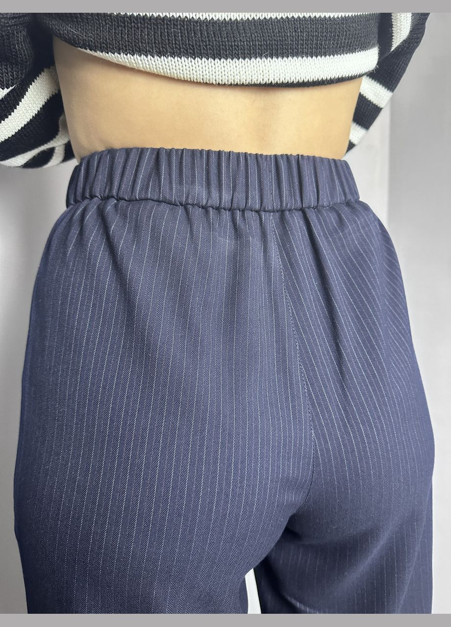 Женские классические брюки прямые синие в полоску MKJL1055102-1 Modna KAZKA (277159959)