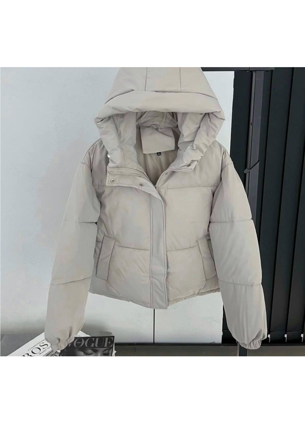 Сіра зимня жіноча утеплена куртка No Brand