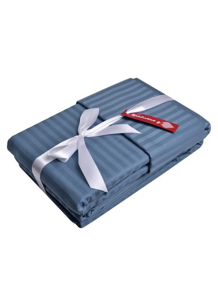 Постільний комплект євро сатин у смужку бавовна натуральна тканина набір постільного джинсу IDEIA (318506585)