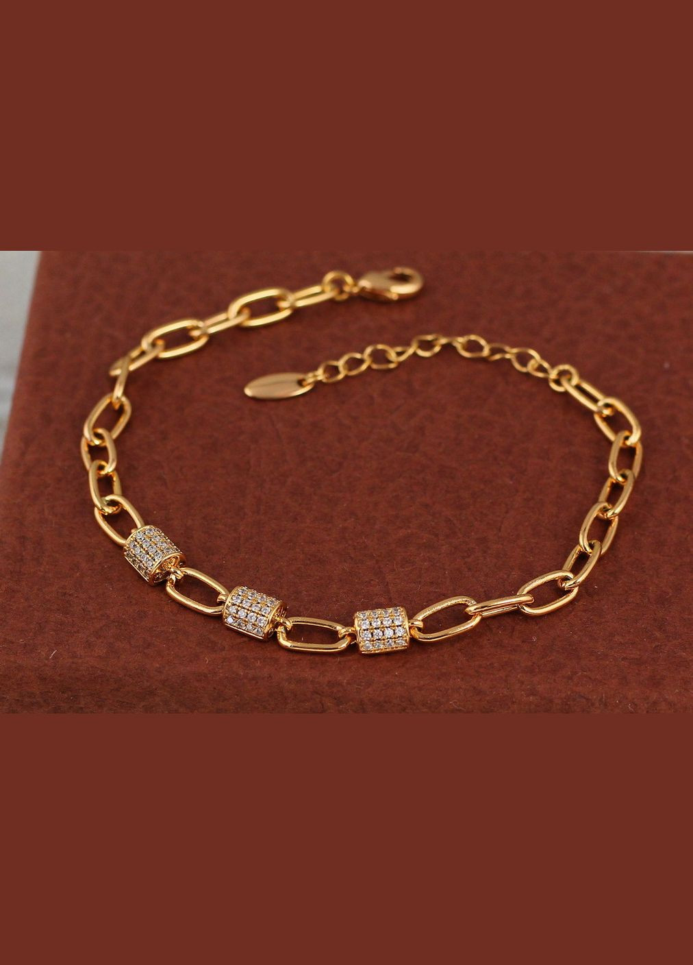 Браслет три качели на цепочке 16.5 см 5 мм золотистый Xuping Jewelry (316433004)