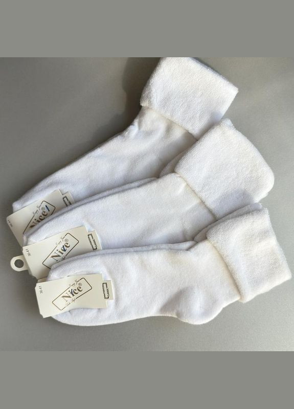 Белые 1 пара 36-41 белые котоновые махровые носки Україна однотонные (302678961)