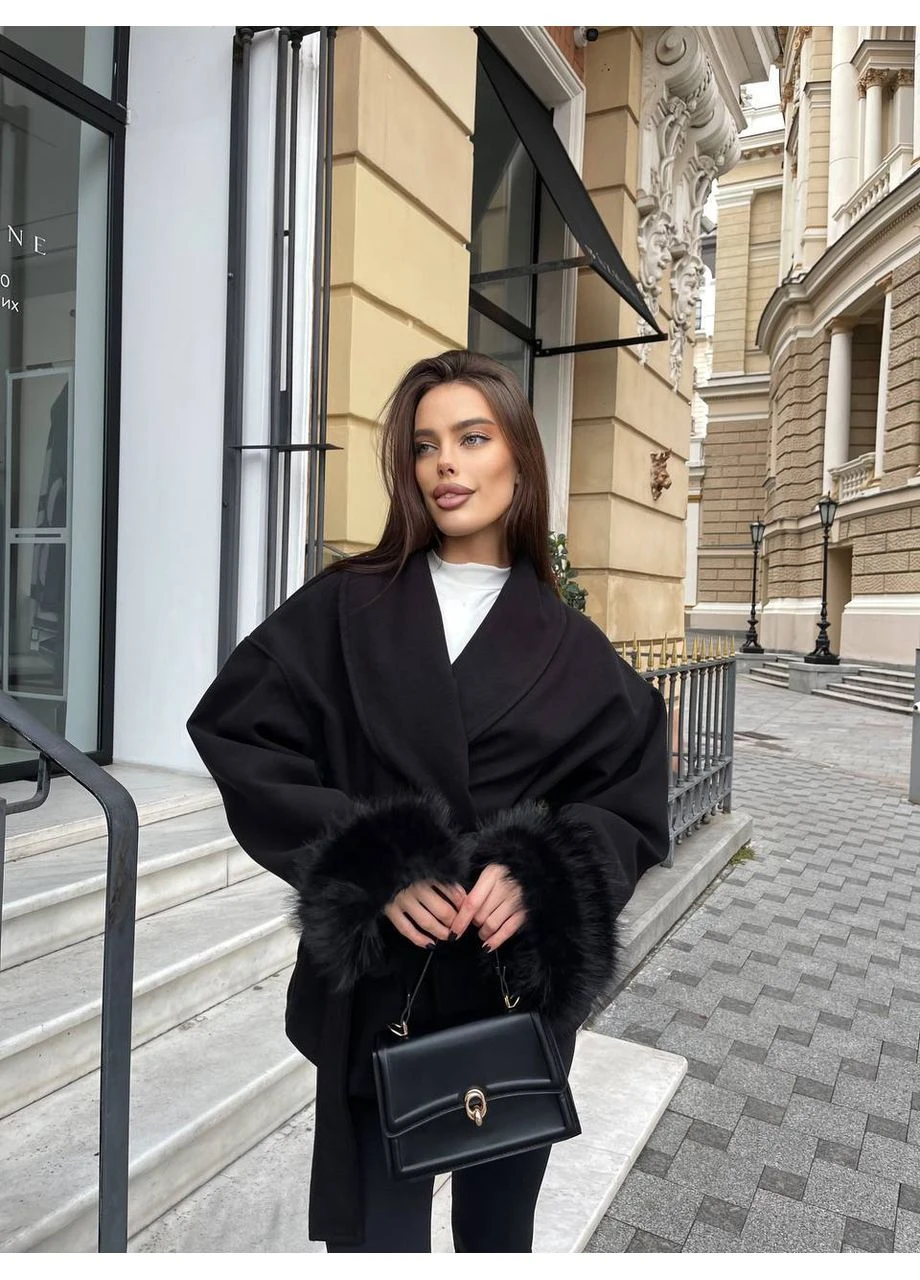 Черное демисезонное Пальто Oversize — трендовый must-have этой весны, стильное и комфортное. ЗАМЕРЫ В ОПИСАНИИ однобортное GD/GL Модний простір