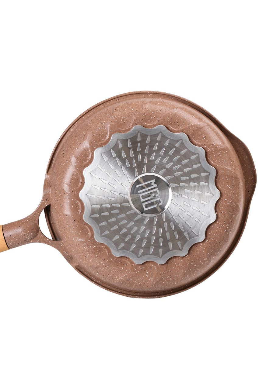 Алюмінієва сковорода 1,8 л мармурова з антипригарним покриттям Ø 24 см кавова MGC HP-4-423CO Jooki (358706430)