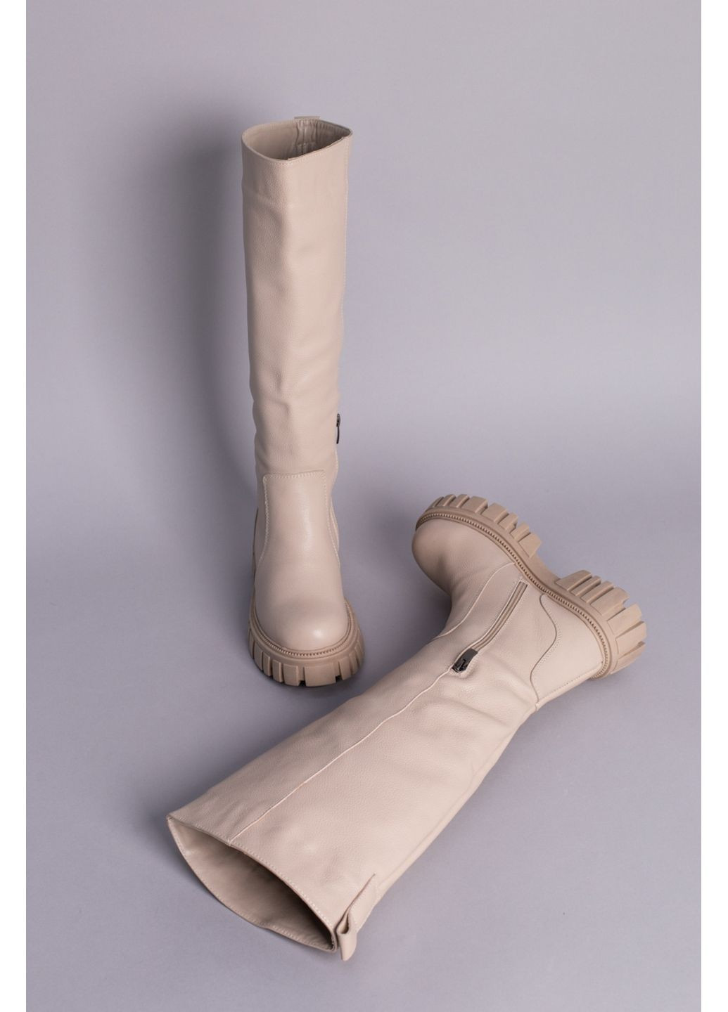 Шкіряні жіночі чоботи-труби VZUTIK (279318871)