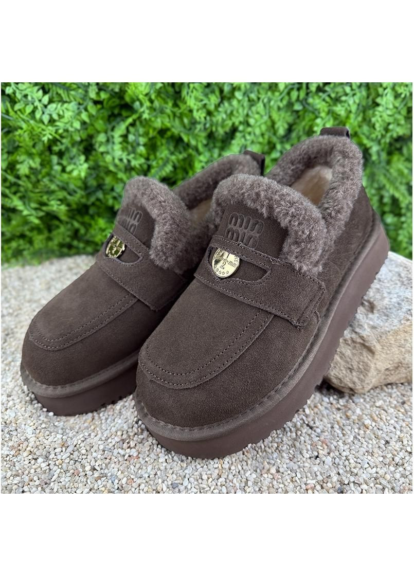 Жіночі лофери замшеві Е-0050273-35 Коричневі No Brand (365589670)