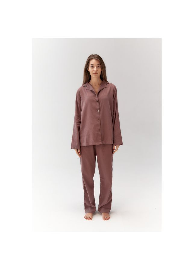 Сливовая всесезон пижама женская home - porta сливовый m рубашка + брюки Lotus