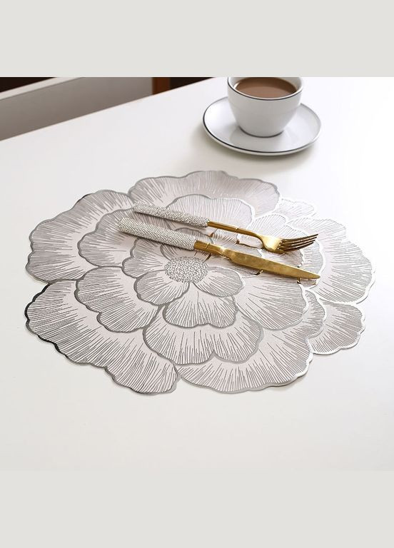 Серветка сервірувальна 18449 38 см срібляста No Brand (364495437)