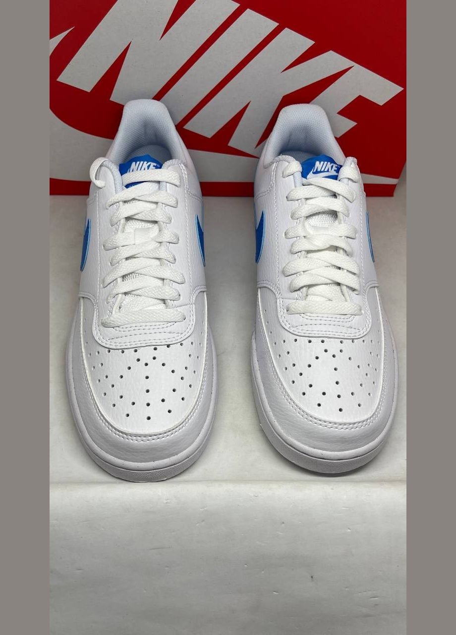 Белые кроссовки унисекс Nike court vision low white