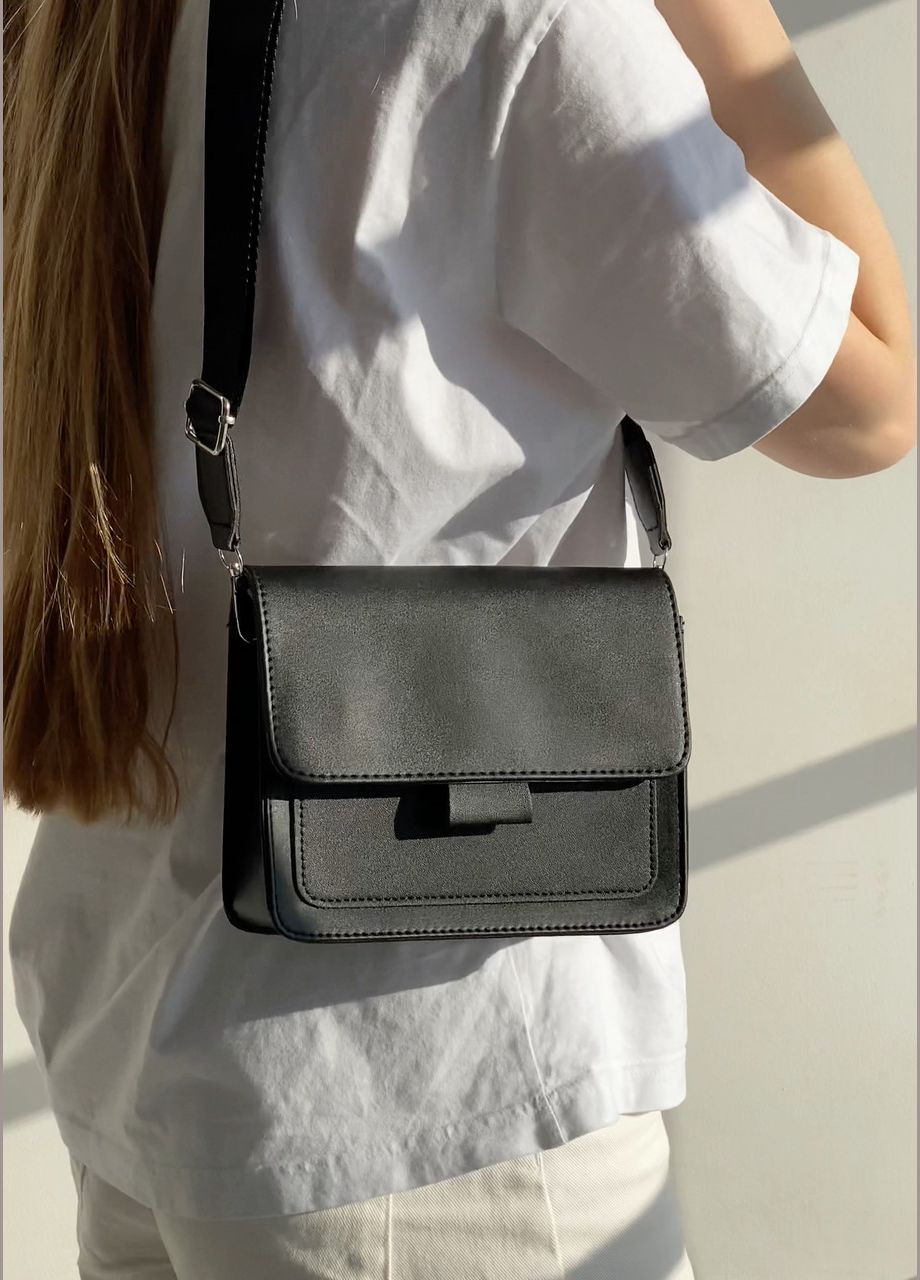 Жіноча сумка T-299 крос-боді через плече чорна No Brand (292631185)