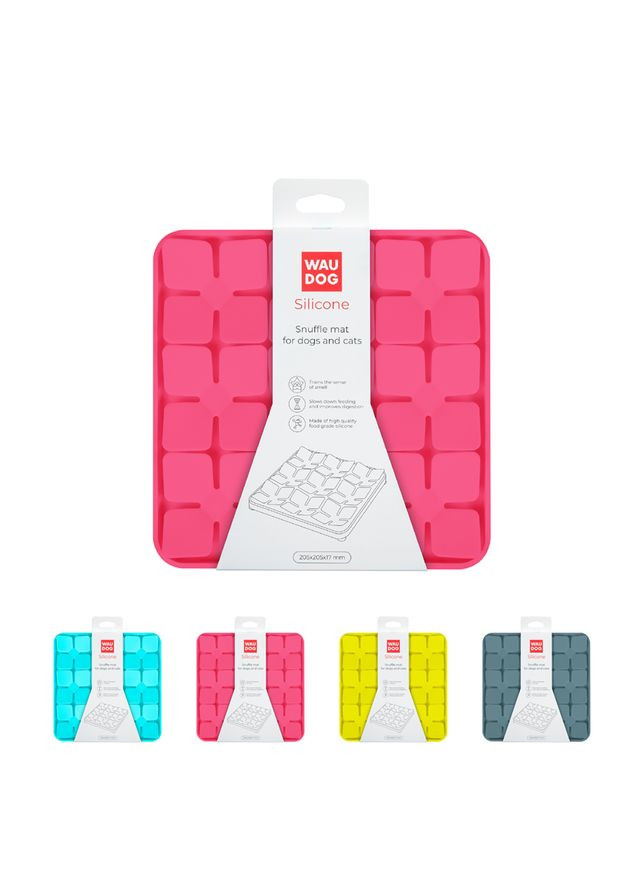 Коврик для поиска корма Silicone, 205х205х17 мм, розовый WAUDOG (342414174)