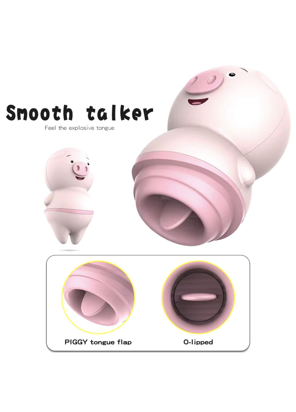 Ергономічний стимулятор з водонепроникною конструкцією, Вібратор у вигляді милого поросятка No Brand (341305705)