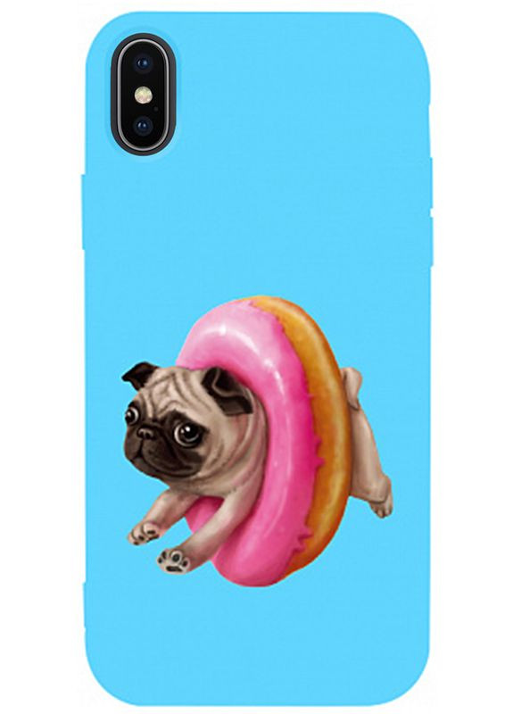 Чехол-накладка Matt TPU 2mm Print Case Apple iPhone X/XS #34 Dog Donat Sky Blue Toto (301782143)