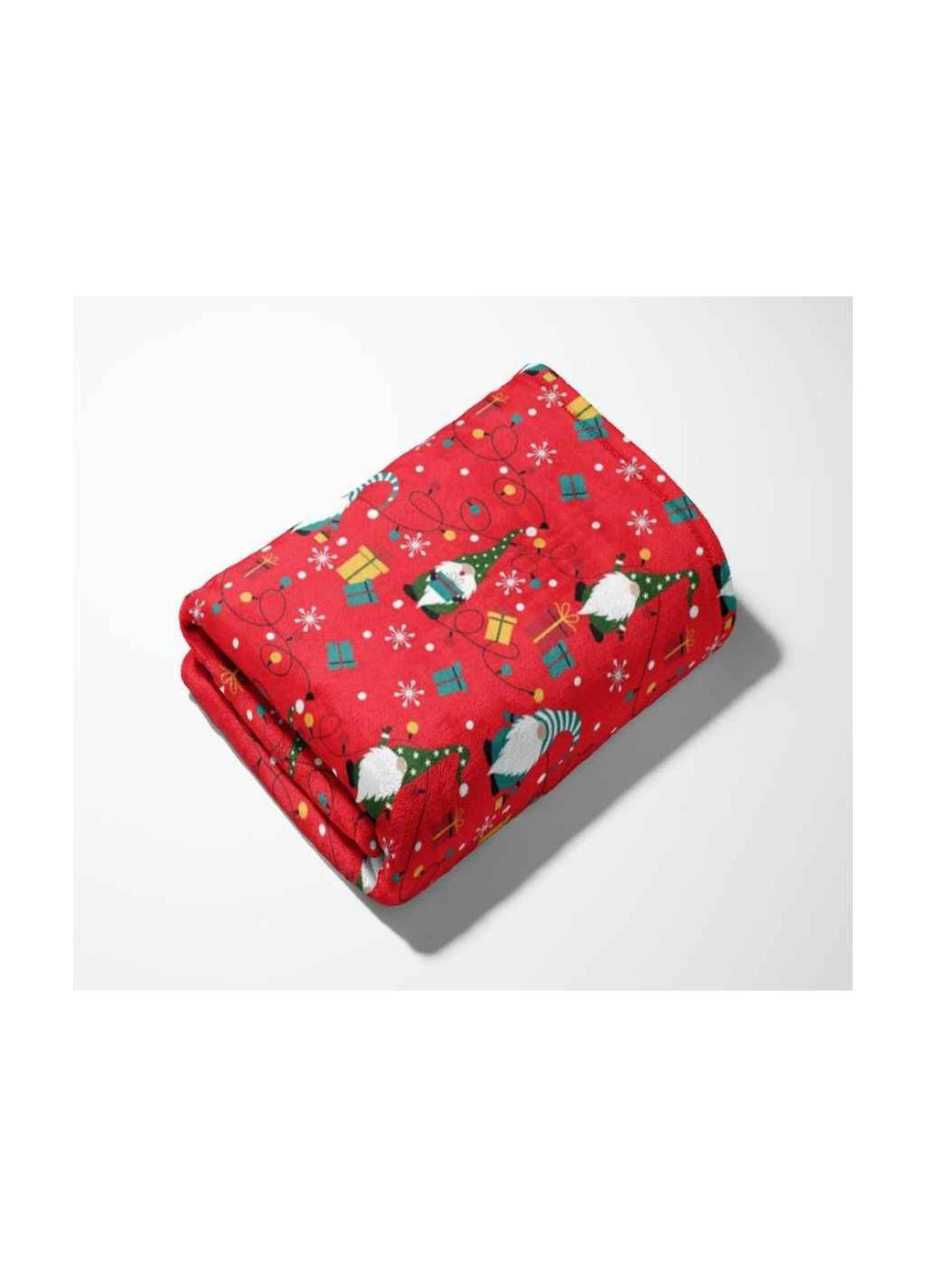 Плед Новорічний Велсофт, Червоний з принтом Lelit (354340627)