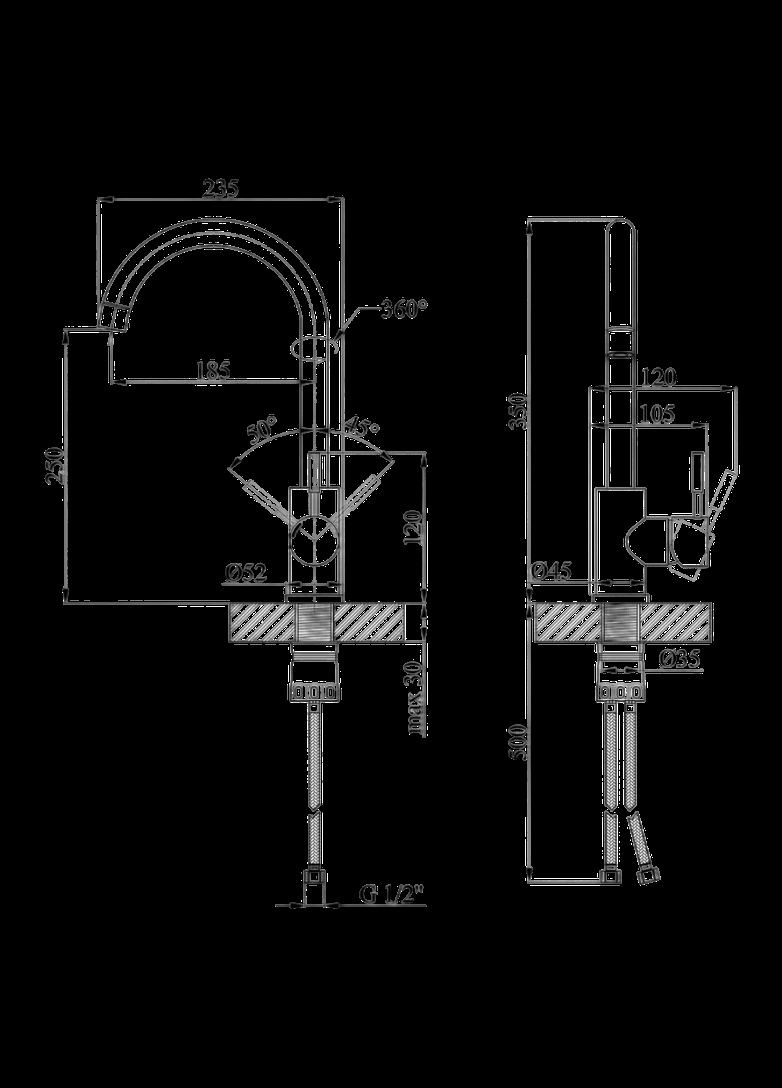 Комплект кухонной мойки KRP Derby - 5050HM Brush (2,5/0,5 мм) Kroner (336937197)