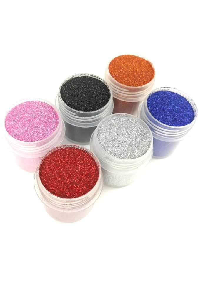 Набір гліттера для біо-тату «№1 Великий» glitter-set-big-6x-1, 6 кольорів по 12 мл No Brand (330602255)