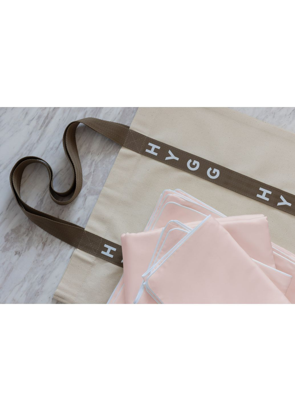 Комплект євро постiльної бiлизни на гумці з кантом HYGG (368830766)