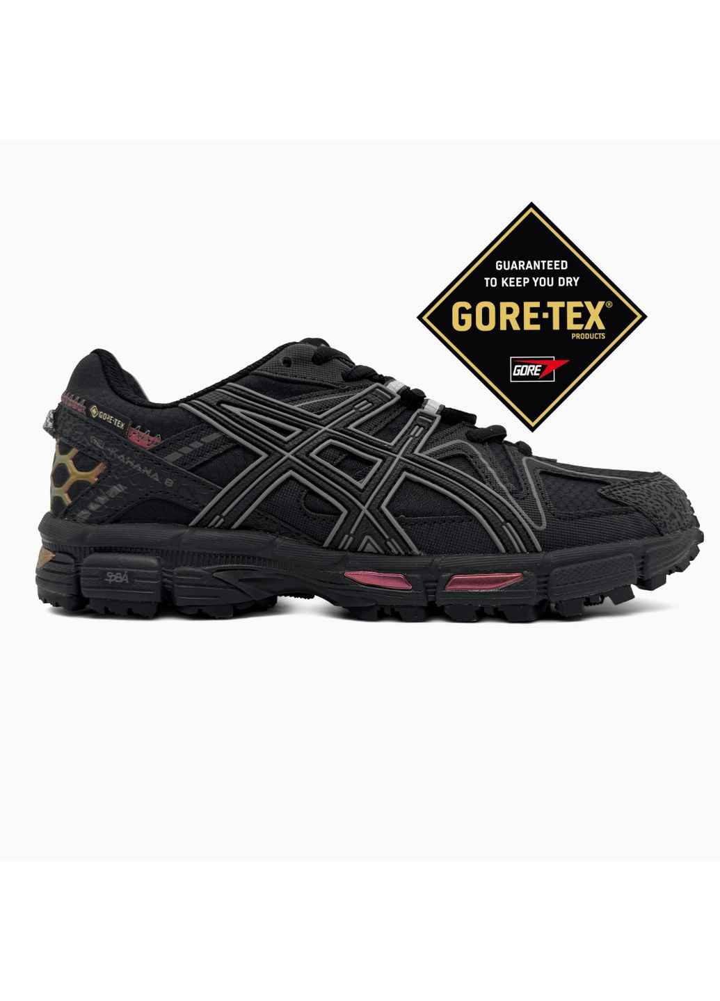 Черные демисезонные кроссовки мужские asics gel-kahana 8 black / chameleon gore-tex асикс гель кахано No Brand