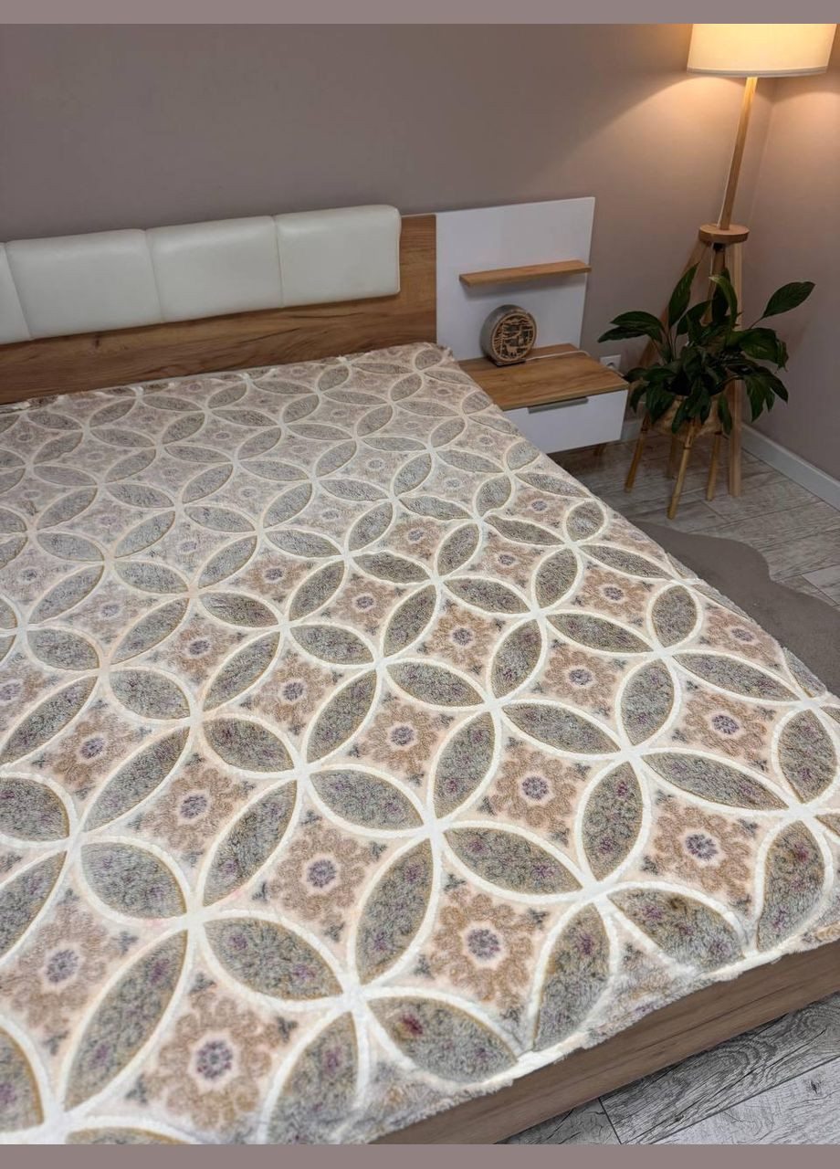 Плед мягкий пушистый с узором 150 см х 200 см Серый (П4К2110-05) No Brand (308754406)