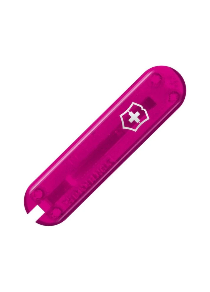 Накладка на нож 58мм pink transparent передняя с лого (Fa+), пластик, 58 мм, полупрозрачная Victorinox (396646724)