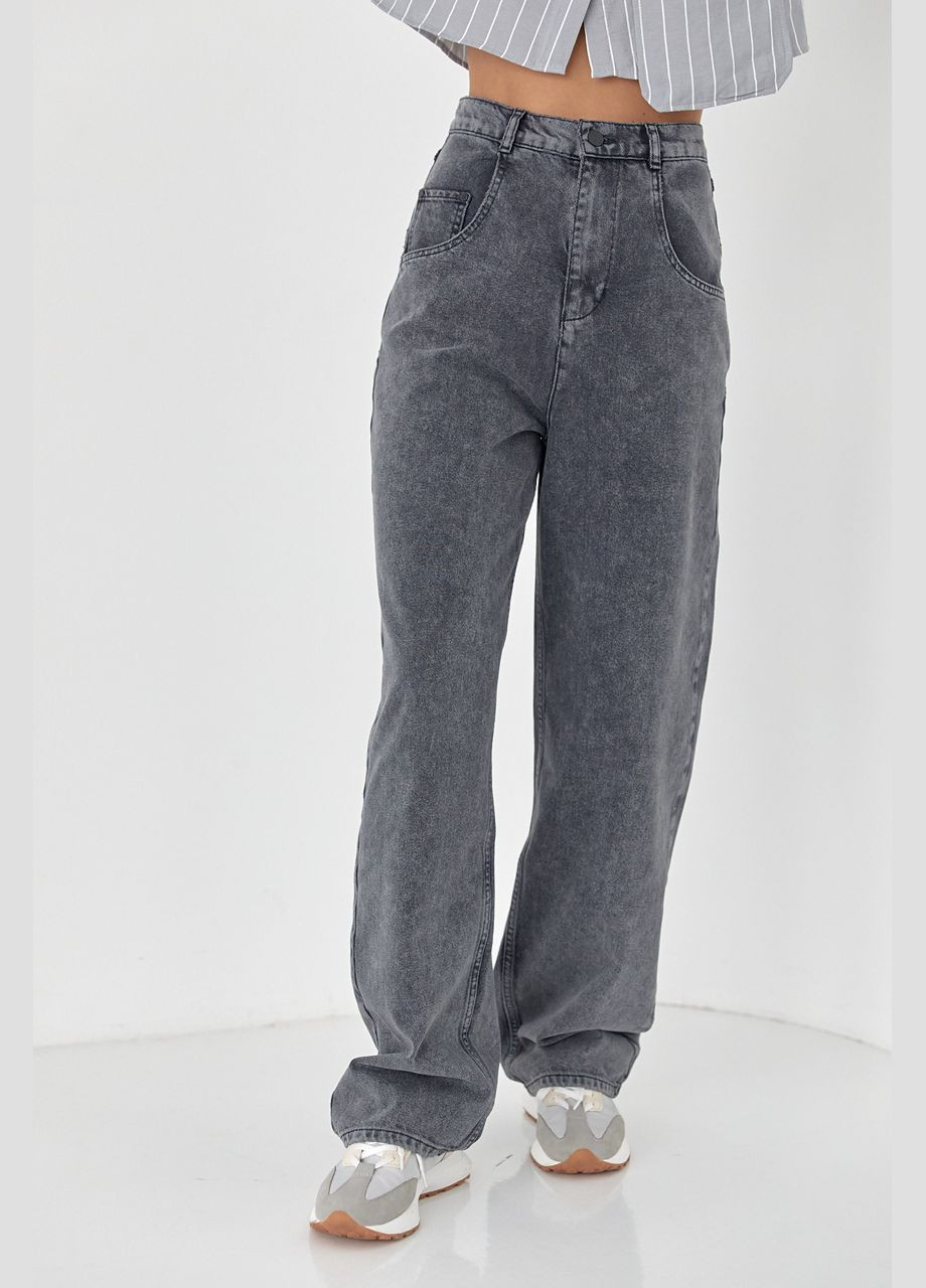Широкие джинсы с завышенной талией 24015 Lurex - (292252849)