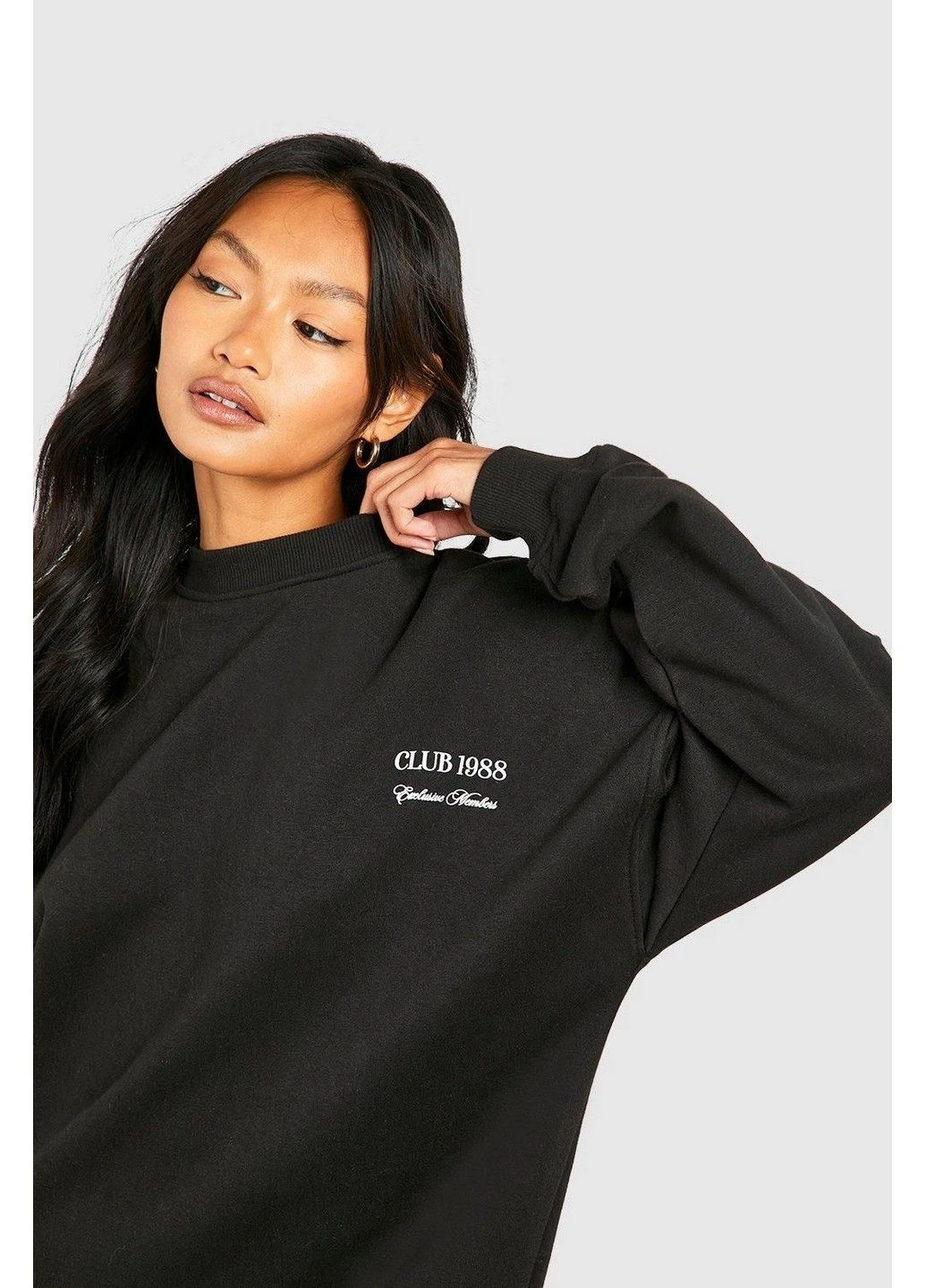 Черное спортивное платье на флисе Boohoo однотонное