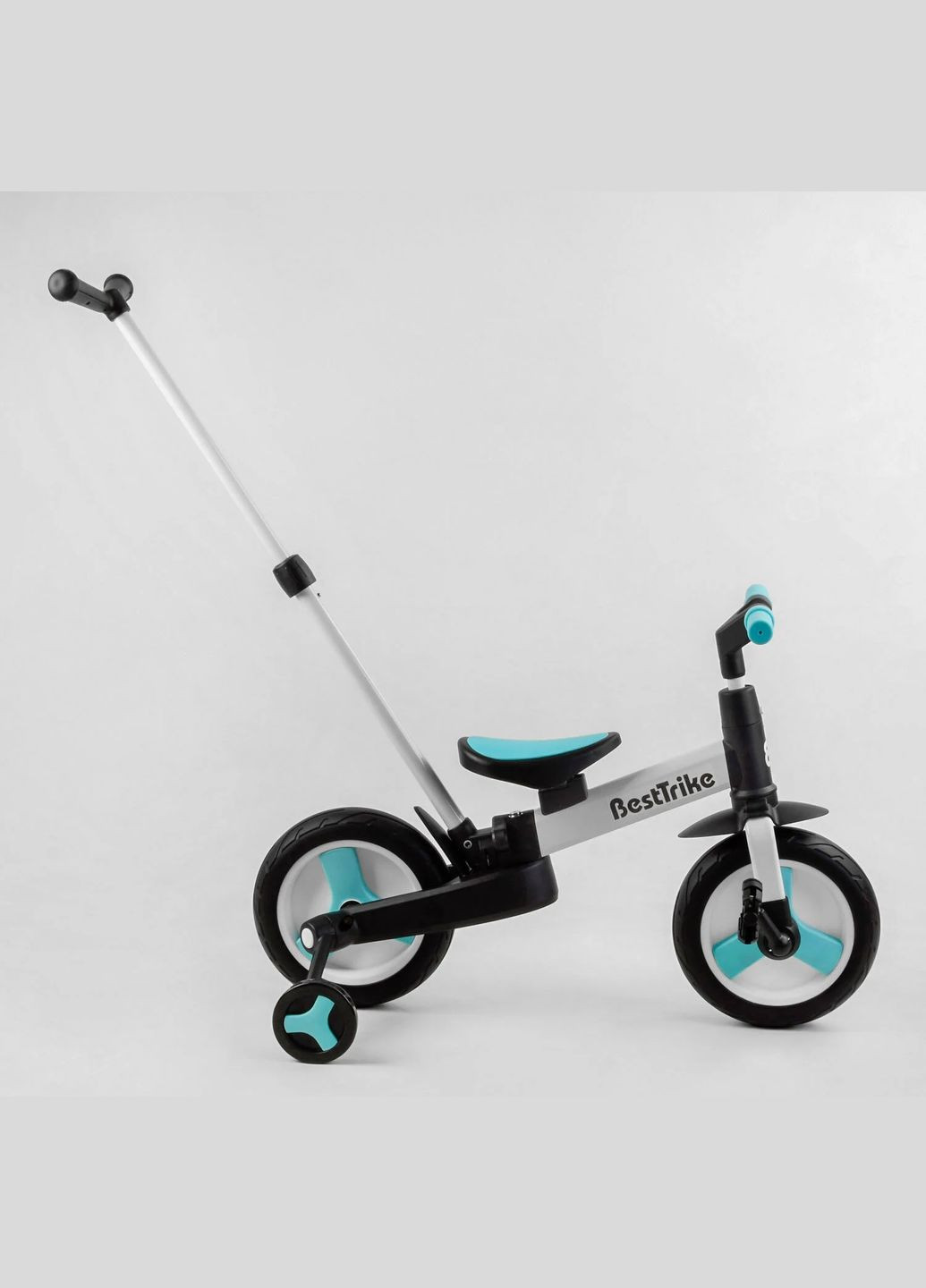 Велосипед-трансформер дитячий 10" " " батьківська ручка, знімні педалі. Black (105225) Best Trike (340908331)