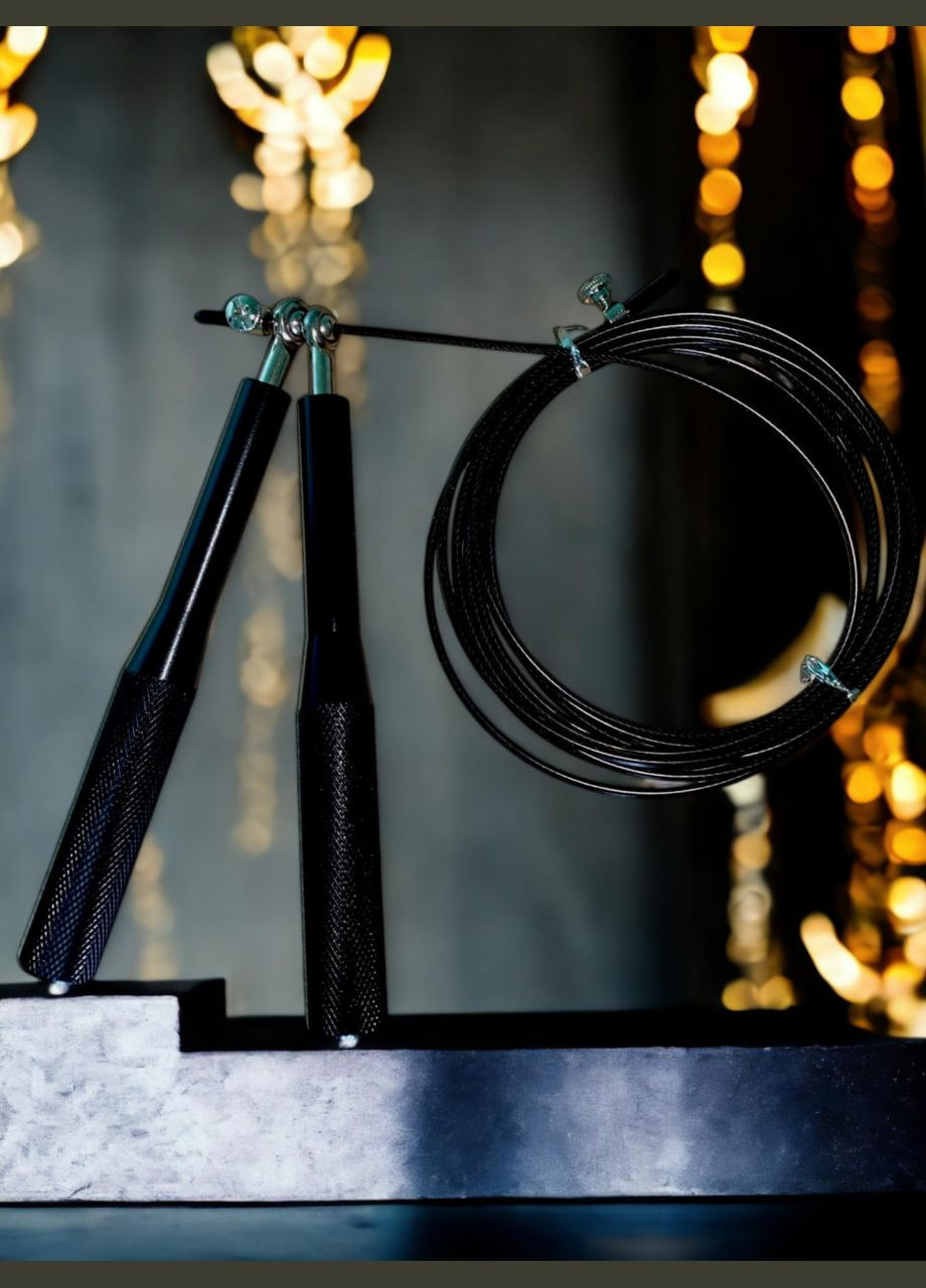 Скакалка скоростная спортивная скакалки для похудения бокса гимнастики GDragon Sport металлическая Черная 46_1_0_3 No Brand (322126404)