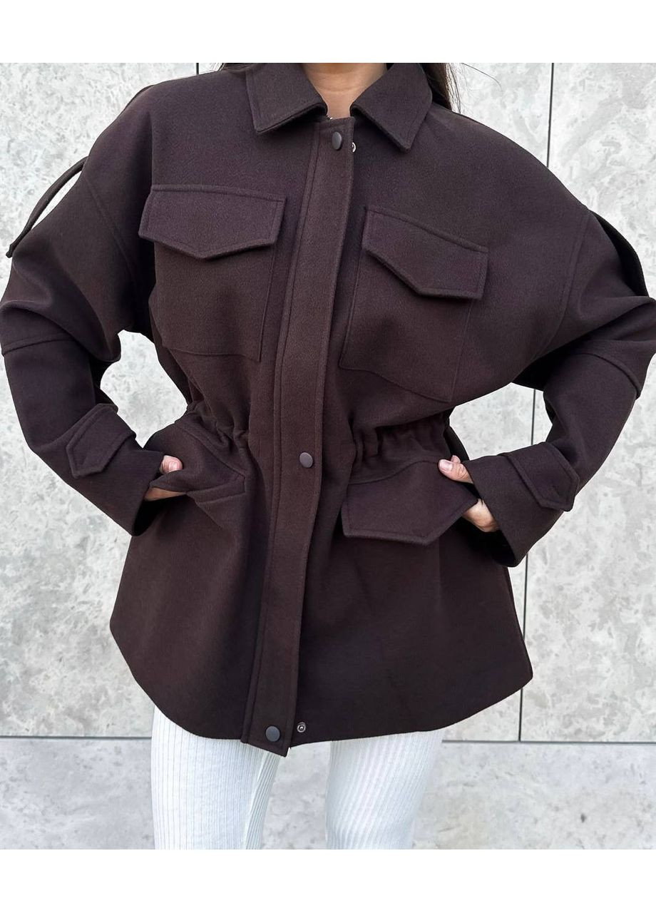 Коричневе демісезонне Пальто кашемірове на підкладці (заміри в описі) DK/DL Мода без кордонів