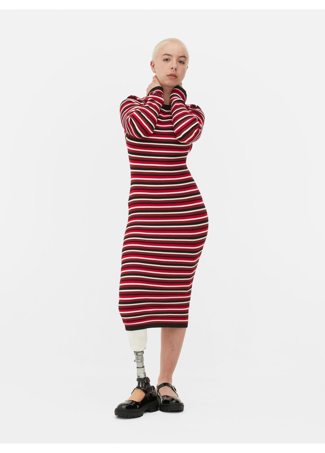 Комбінована сукня демісезон,бордовий-білий-чорний, Primark