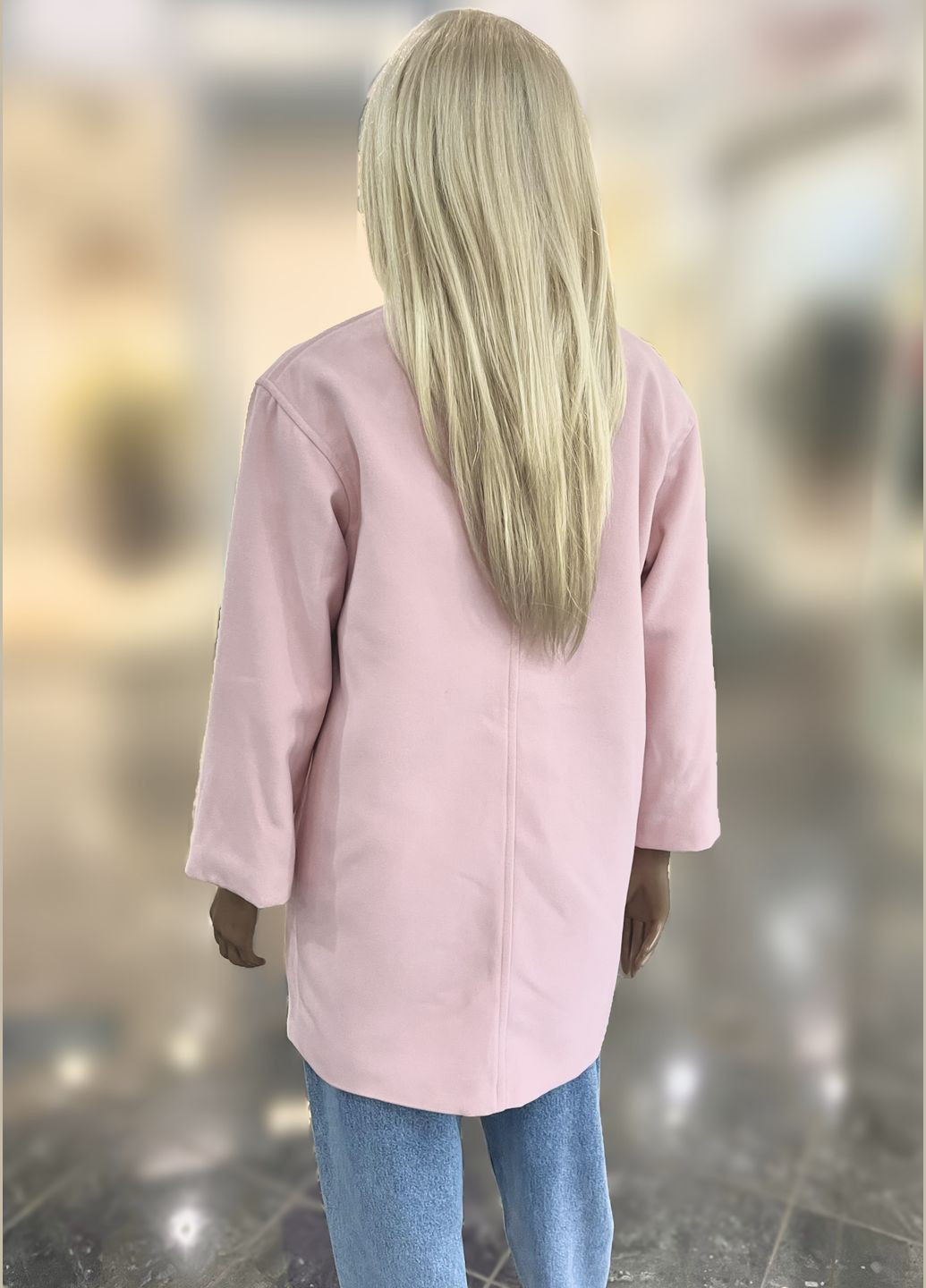 Пудрове демісезонне Шикарне пальто з органічної вовни. Якість люкс! оверсайз QUARTETTO