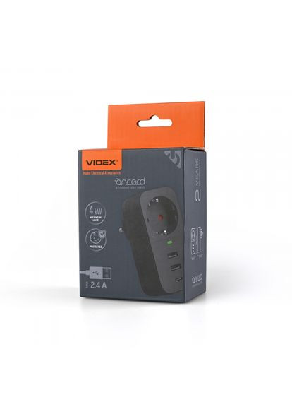 Сетевой адаптер ONCORD с/с 1п 2.4A 2USB+USB-C Black (VF-AD1G2U1C-B) Videx (370243628)