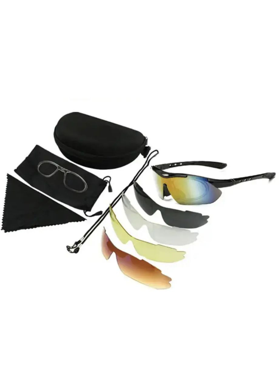 Спортивные очки для велосипедиста 0089 со светоотражающими линзами (набор 5 линз) No Brand (336965502)