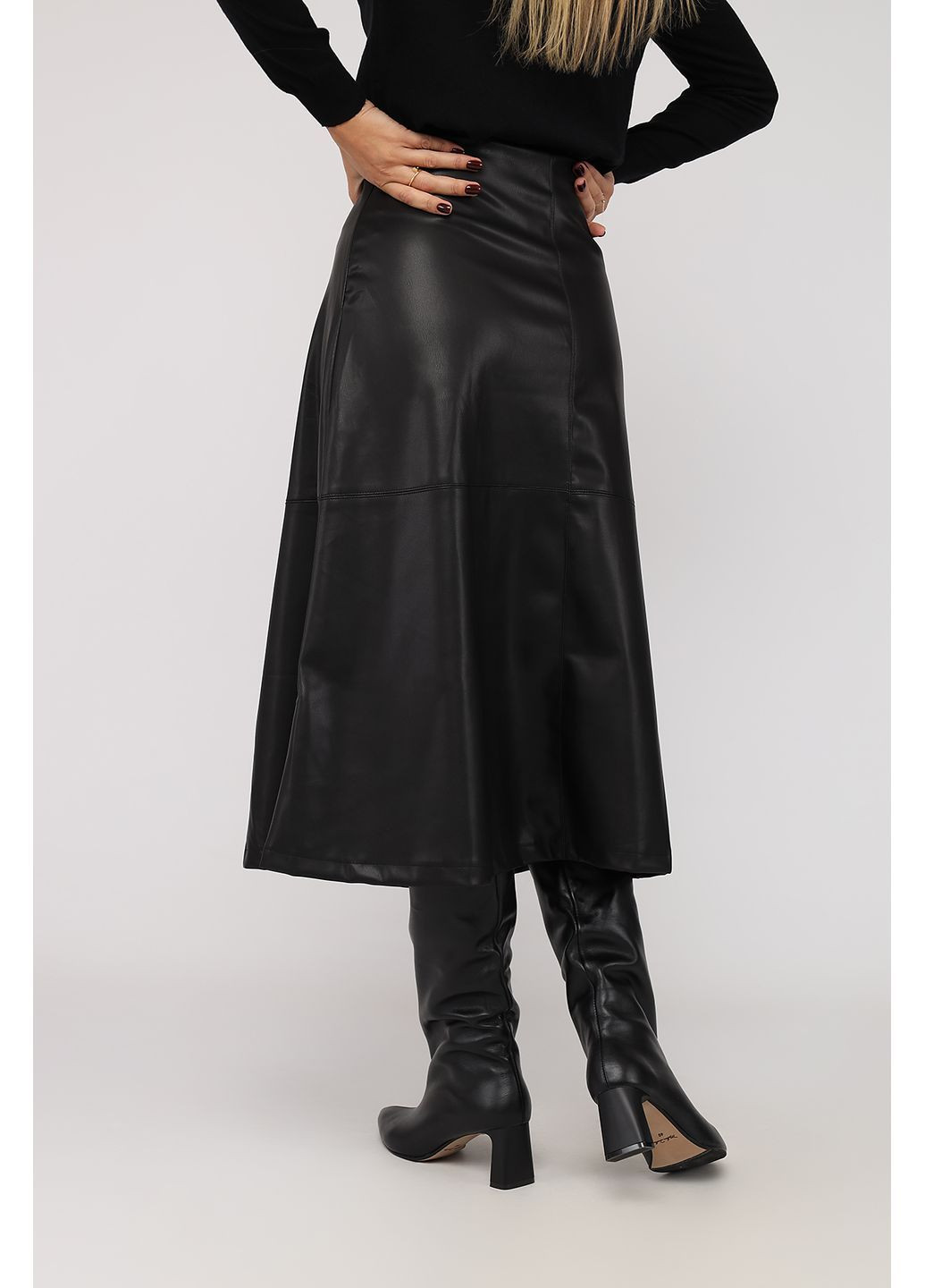 Спідниця трапеція жіноча колір чорний CB-00284482 Yuki (362413470)