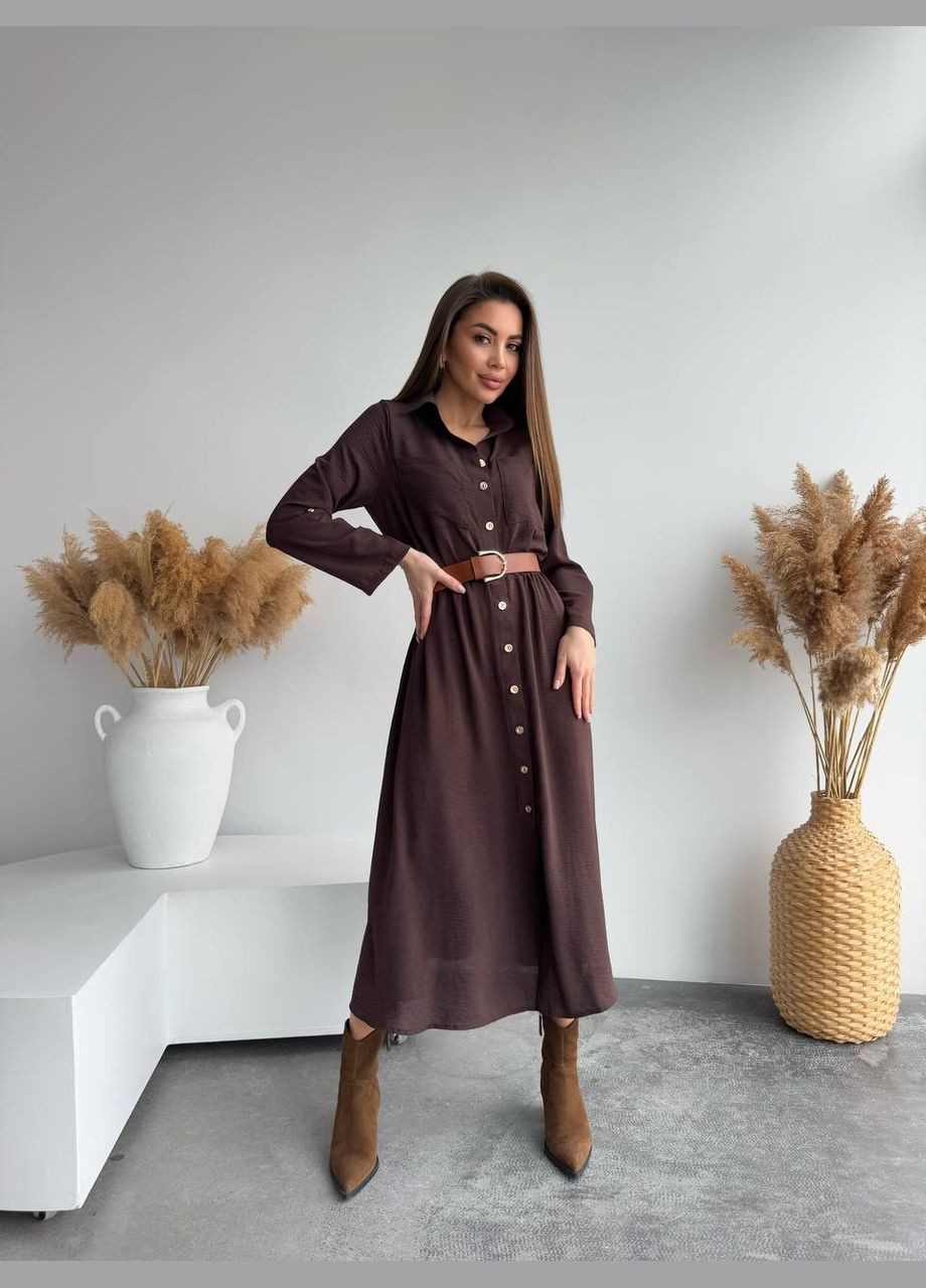 Коричнева повсякденний, святковий, вечірня сукня Україна однотонна