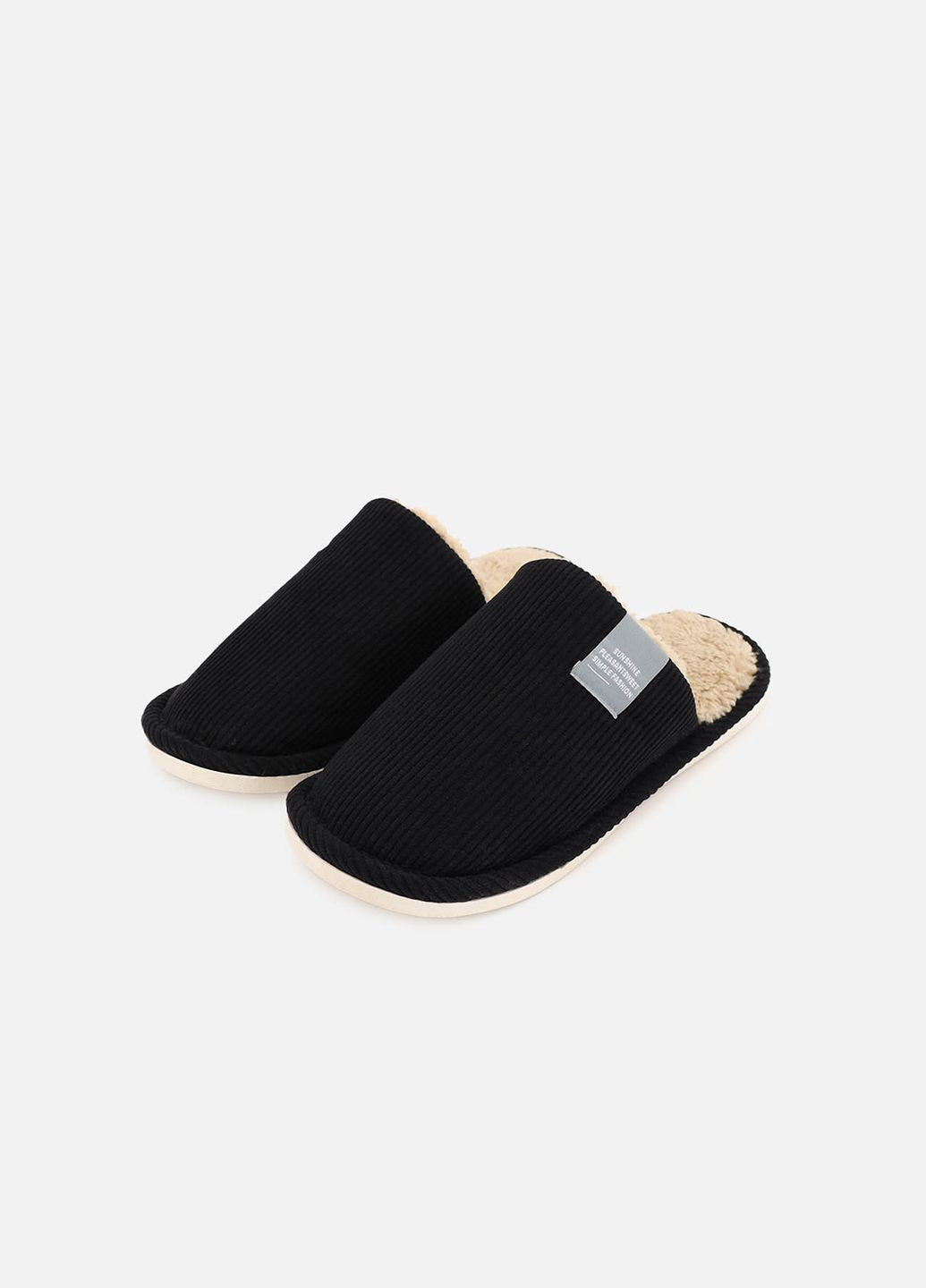 Черные тапочки домашние мужские цвет черный цб-00276879 No Brand