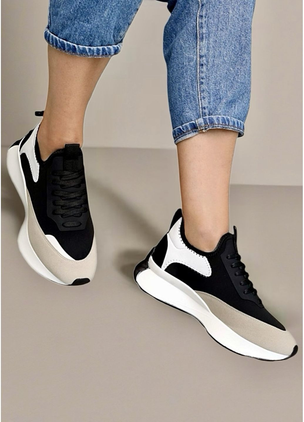 Кроссовки женские черные No Brand чёрные демисезоны (351850866)