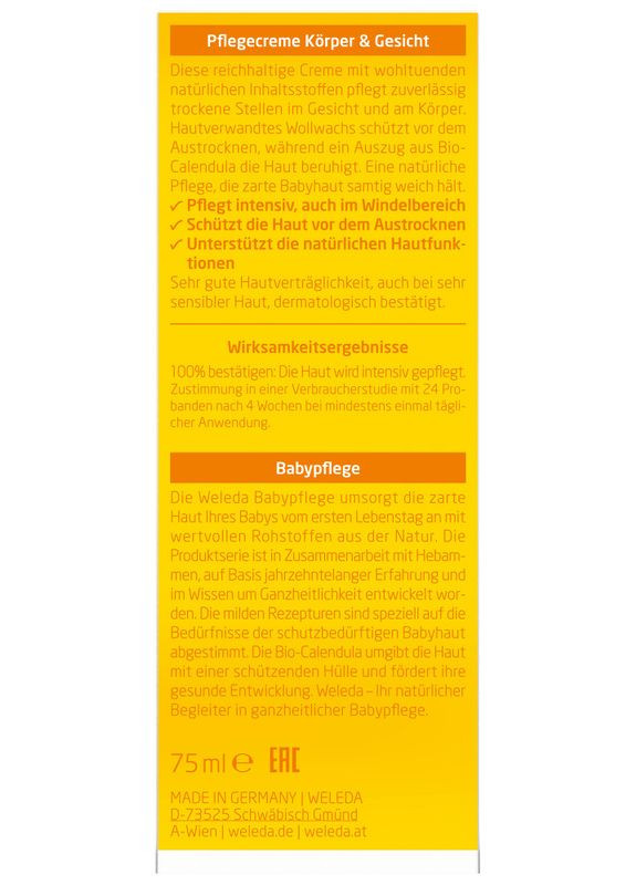 Дитячий крем для тіла "Календула" Calendula Nourishing Baby Cream 75ml (2-224202) Weleda (369794385)