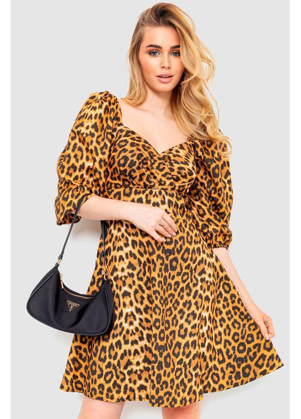 Комбинированное кэжуал платье Ager леопардовый