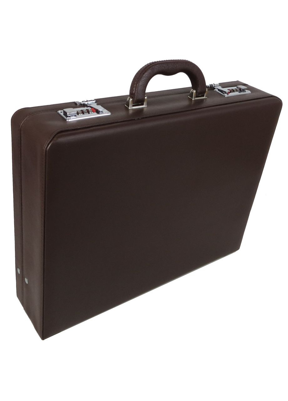 Кейс дипломат из эко кожи Коричневый 44х33х10 см Portfolio (297643275)