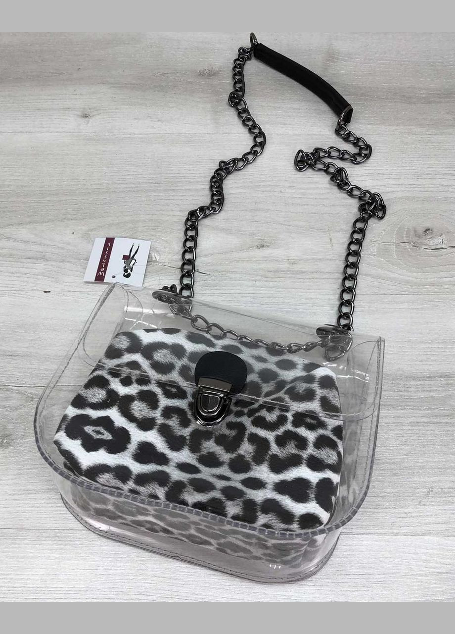 Женская прозрачная сумка кросс-боди с леопардовой косметичкой «Селена» WeLassie (298568014)
