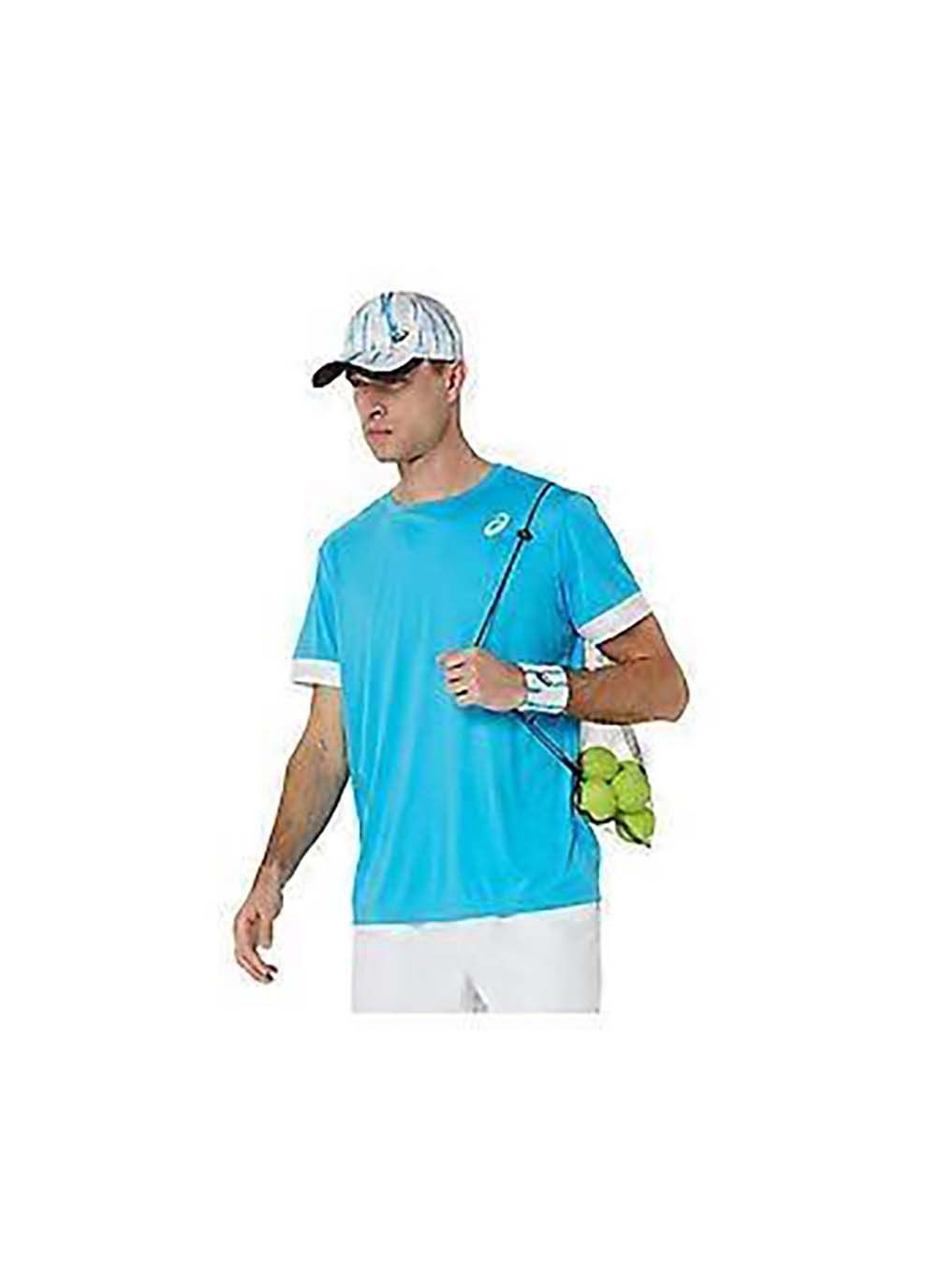 Голубая мужская футболка court ss top голубой Asics