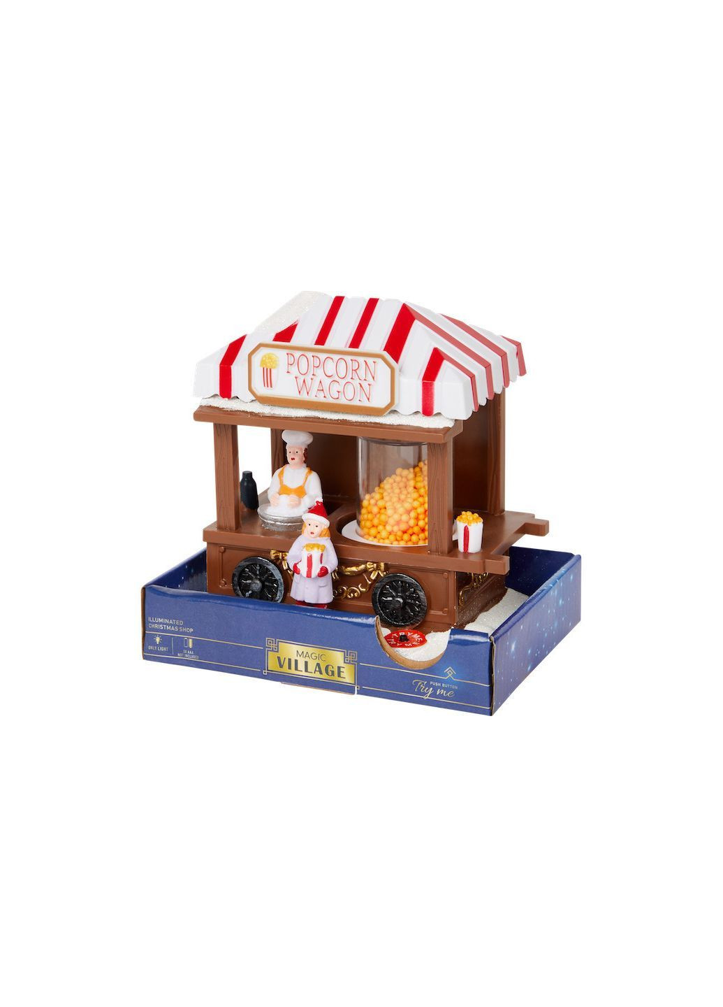 Різдвяна статуетка "Кіоск з попкорном" з світловими ефектами комбінований Home Accents (365301375)